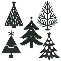 Christmas Tree Silhouette Set vector