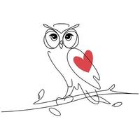 Continuous Line Owl Art vector