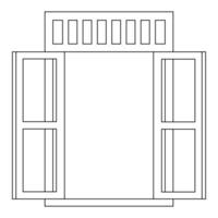 Window illustration in outline. vector