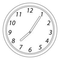Clock illustration in outline. vector
