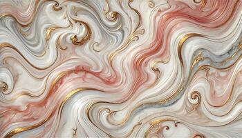 Marble texture background with gold and pink swirls photo