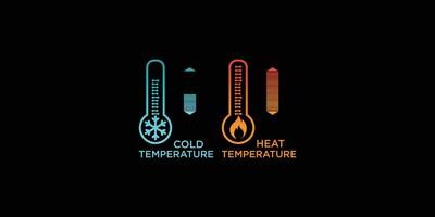 Modern digital hot and cold temperature symbol, Temperature scan check thermometer logo vector