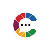 Abstract Message C Icon, Modern Business and Technology Application Logo Symbol vector