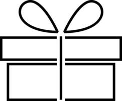Simplified outline icon of present box. vector