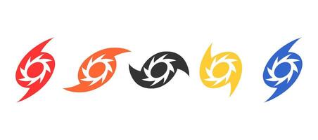 Hurricane disaster symbol design in set. Illustration for information, education, warning. Dangerous vector