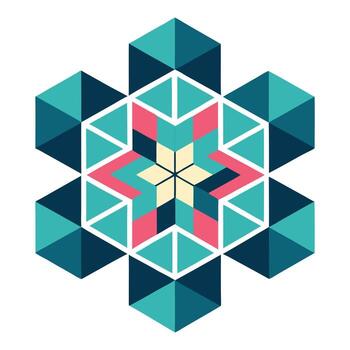 Gradient Hexagonal Flower vector