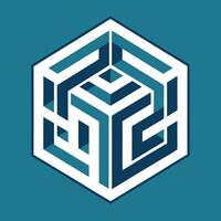 Abstract Cube Lines vector