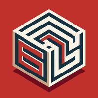 Bold Geometric Cube vector