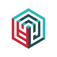 Cube with Bold Typography vector