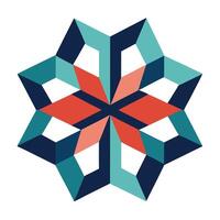Geometric Hexagon Flower vector