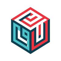 Geometric Cube Illustration Art vector