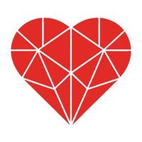 Heart with Geometric Lines vector