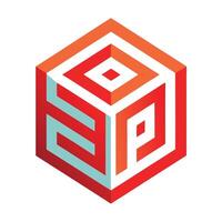Geometric Cube Art vector