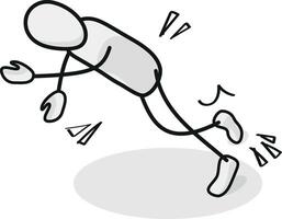Falling down Isometric stickman figure dynamic gestures vector