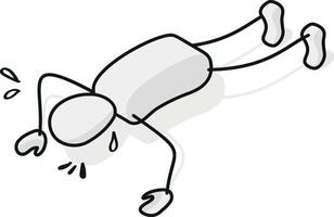 press up exercises Isometric stickman figure dynamic gestures vector