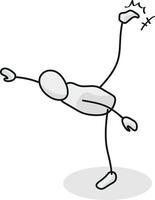 back kick Isometric stickman figure dynamic gestures vector