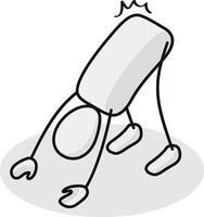 Break Pain Isometric stickman figure dynamic gestures vector