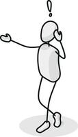 walking and talking Isometric stickman figure dynamic gestures vector