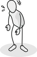feeling sad Isometric stickman figure dynamic gestures vector