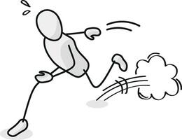 Running - Isometric stickman figure vector