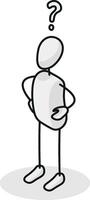 Thinking - Isometric stickman figure vector