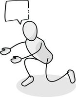 Bowling Isometric stickman figure dynamic gestures vector