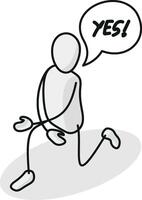 Proposing Isometric stickman figure dynamic gestures vector