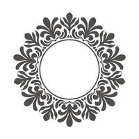 Classic decorative floral circle frame vector