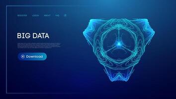 Geometric abstract big data visualization. Data science and technology. vector