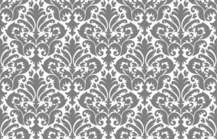 Seamless damask pattern featuring symmetrical floral and decorative elements in a seamless design. vector