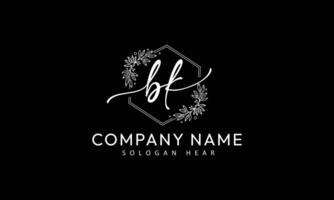 BK K B initial signature logo template vector