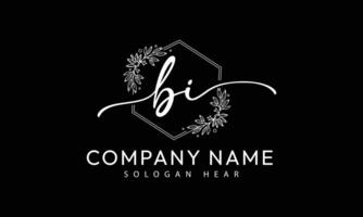 BI I B initial signature logo template vector