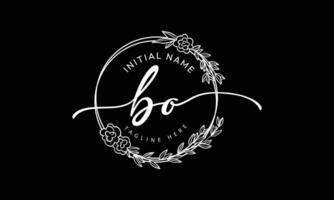 BO O B initial signature logo template vector