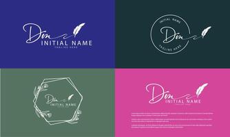 DM M D initial signature logo template vector