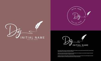 DG G D initial signature logo template vector