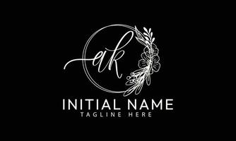 AK K A initial signature logo template vector