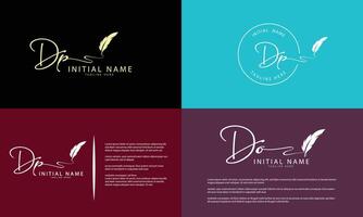 DP P D initial signature logo template vector