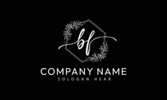 BF F b initial signature logo template vector