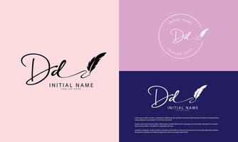 CD D C initial signature logo template vector