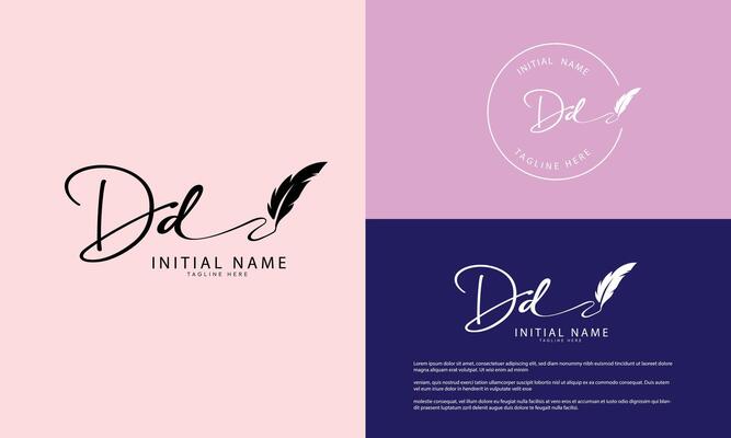 CD D C initial signature logo template