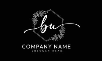 BU U B initial signature logo template vector