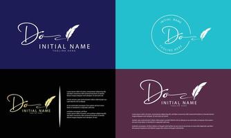 DO O D initial signature logo template vector