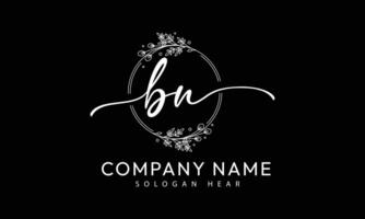 BN N B initial signature logo template vector