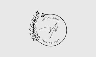 AD D A initial signature logo template vector