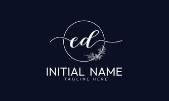 ED D E initial signature logo template vector