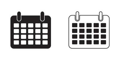 Calendar icon set. Calendar silhouette illustration. vector