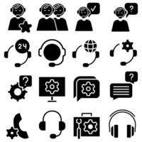 Support icon set. online help illustration sign collection. operator symbol or logo. vector