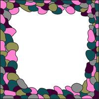 Frame With Color Blobs or splashes, Isolated On White Background. vector