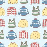 Seamless pattern with sweater vector