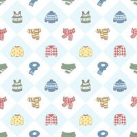 Seamless pattern with winter colorful outfit vector